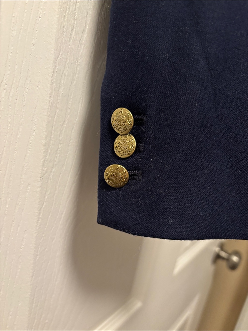 J. Crew Women's Navy Blazer with Gold Buttons - Picture 3 of 4